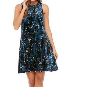Nine West Velevet Sleeveless Trapeze Dress